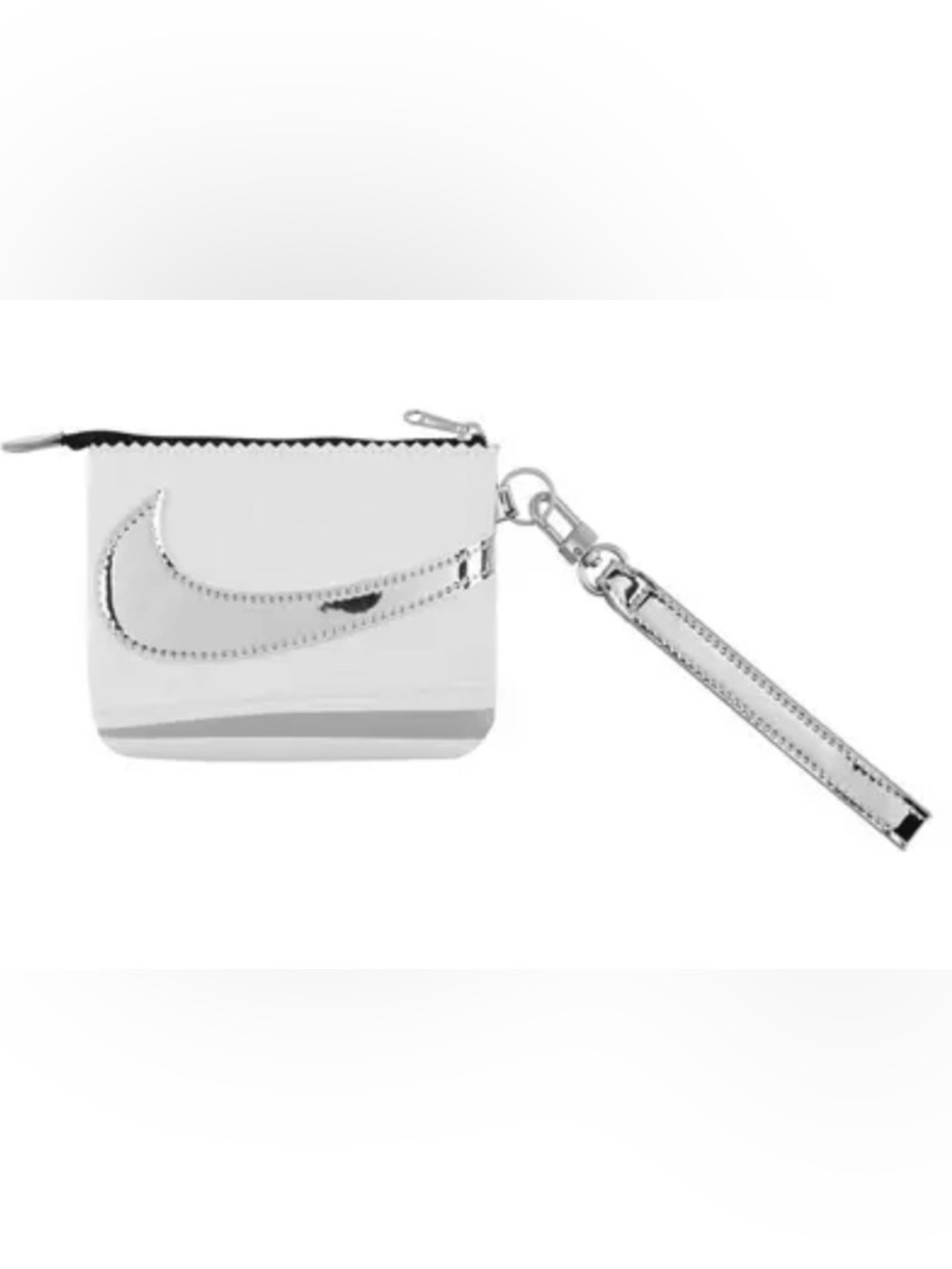 NWT Nike Icon Cortez Chrome Wristlet in White/Silver